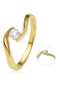 ONE ELEMENT Damen Diamantring "0,25 ct Diamant Brillant Spannfassung Ring aus 585 Gelbgold", 54, Gelbgold 585-Diamanten, gold, Gelbgold 585,