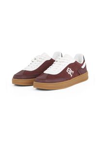 Tommy Hilfiger Damen Plateausneaker "TH HERITAGE SNEAKER PERF", Gr. 40, weiß, Leder, Textil, Lederimitat, sportlich, Schuhe, Freizeitschuh,