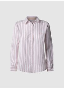 Pepe Jeans Damen Hemdbluse "CLEVER"light pink 315, casual, Gr. L, gestreift, Web, Obermaterial: 100% Baumwolle, Blusen, mit Logostickerei