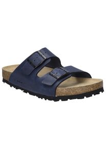 Josef Seibel Damen Pantolette "Hermine 01", Gr. 42, blau, Leder, klassisch, Schuhe, Plateau Sandale, Sommerschuh, Hausschuh mit komfortablem Fußbett
