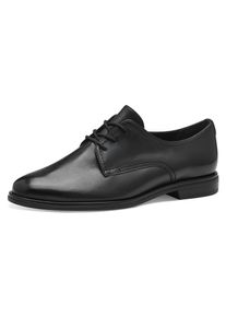 Tamaris Damen Schnürschuh "Melika", Gr. 37, schwarz, Leder, unifarben, elegant, Schuhe, im klassischen Design, Freizeitschuh, Halbschuh, Schnürschuh