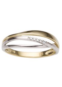 Firetti Damen Fingerring "Schmuck Geschenk Gold 333 Damenring Goldring", 19, 0,025 ct P2 = erkennbare Einschlüsse, Gelbgold 333-Weißgold