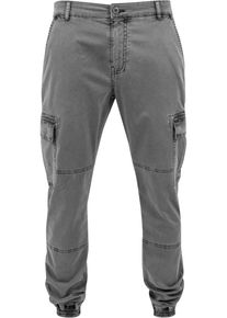 Urban Classics Herren Cargohose "Urban Classics Herren Washed Cargo Twill Jogging Pants", grau, Gr. 36, unifarben, 98% Baumwolle, 2% Elasthan, Hosen