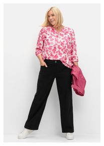 sheego Damen Stretch-Hose "Große Größen", schwarz, casual, Gr. 58, unifarben, Obermaterial: 98% Baumwolle, 2% Elasthan, Hosen, im Curvy-Schnitt ELLA