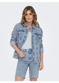 Only Damen Jeansjacke "ONLOCEAN L/S OVERSIZE JKT DNM NOOS", blau, modisch, Gr. S, unifarben, Web, Denim/Jeans, Obermaterial: 100% Baumwolle, Jacken