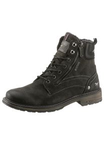 Mustang Shoes Herren Schnürboots, Gr. 45, grau, Lederimitat, casual, Schuhe, mit seitlichem Reißverschluss für leichteres Schlupfen