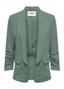 Only Damen Blusenblazer "ONLESHTER LIFE 3/4 OPEN BLAZER TLR", grün, modisch, Gr. 34, unifarben, Obermaterial: 95% Polyester, 5% Elasthan, Blazer