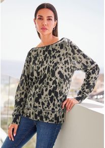 Heine Damen Strickpullover "Druck-Pullover", bunt, Gr. 36, gemustert, animal-print, mehrfarbig, bedruckt, 78% Polyacryl, 19% Wolle, 3% metallisierte