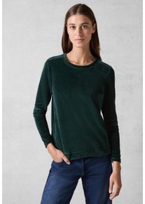 Cecil Damen Langarmshirt, grün, casual, Gr. XL, unifarben, Web, 70% Baumwolle, 25% Polyester, 5% Elasthan, Shirts, mit Tunnelzug am Saum