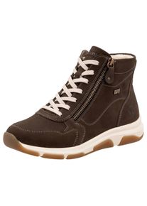 Remonte Damen Keilsneaker, Gr. 41, braun, Leder, sportlich, Schuhe, High-Top-Sneaker, Schnürschuh, Freizeitschuh mit Außenreißverschluss