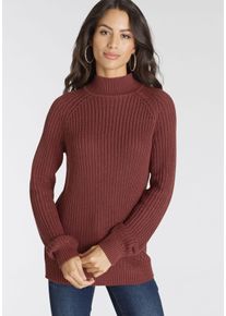 Laura Scott Damen Strickpullover, braun, casual, Gr. 42, clean, unifarben, Grobstrick, Obermaterial: 50% Baumwolle, 50% Polyacryl, Pullover, mit
