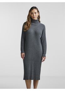 Y.A.S Damen Strickkleid "YASMAVI KNIT MIDI ROLLNECK DRESS", grau, modisch, Gr. XS, meliert, Rippstrick, Obermaterial: 50% Baumwolle, 50% Polyacryl,