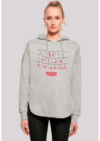 F4NT4STIC Damen Kapuzenpullover "Stranger Things In Your Dreams Netflix TV Series", grau, casual, Gr. M, Obermaterial: 100% Baumwolle, Pullover,