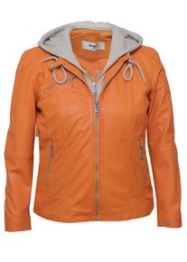 Maze Damen Lederjacke "42021318", orange, Gr. 48, Obermaterial: 100% Lammleder / Futter: 100% Baumwolle / Ärmelfutter: 100% Polyester / Kapuze: 55%