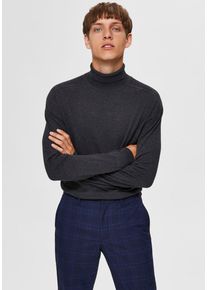 Selected Homme Herren Rollkragenpullover "SLHBERG ROLL NECK NOOS", blau, modisch, Gr. M, meliert, Strick, Obermaterial: 100% Baumwolle, Pullover