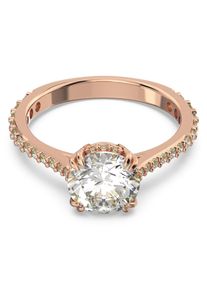 Swarovski Damen Fingerring "Stilla Round Cocktailring, 5642617, /-19, /-21, /-23, 5638530", 50, Metall, rosa, Metall, Fingerringe, mit Swarovski