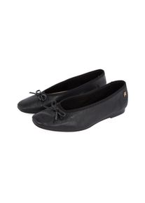 Tommy Hilfiger Damen Ballerina "SOFT LEATHER BALLERINA BOW", Gr. 42, schwarz, Nappaleder, klassisch, Schuhe, Businessschuh, Flats, Slipper,