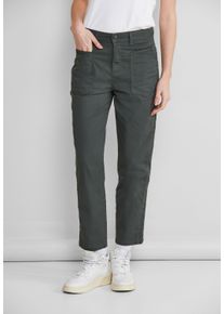 Street One Damen Cargohose, grün, casual, Gr. 34, unifarben, Web, 97% Baumwolle, 3% Elasthan, Hosen, High Waist