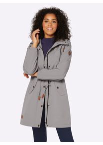 Casual Looks Damen Anorak, grau, Gr. 44, unifarben, 58% Polyester, 42% Baumwolle, Jacken