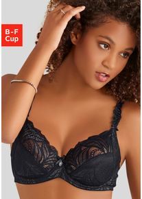Nuance Damen Bügel-BH, Gr. 75, schwarz, Spitze, Obermaterial: 88% Polyamid, 12% Elasthan, feminin, BHs, aus floraler Spitze mit verzierten Trägern,