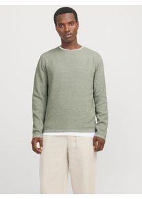 Jack & Jones JACK & JONES Herren Rundhalspullover "JJEGEORGE KNIT CREW NECK NOOS"iceberg grün detail:with cloud dancer, modisch, Gr. L, unifarben, Strick,