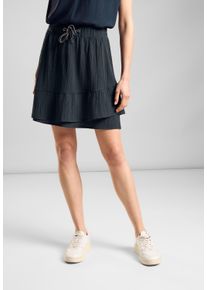Street One Damen Minirock, grün, casual, Gr. 32, unifarben, Stoff, 56% Viskose, 43% Polyester, 1% Elasthan, Röcke, Elastikbund mit Tunnelzug