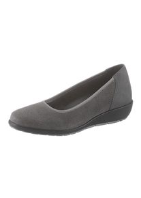 CLASSIC Damen Ballerina, Gr. 40, grau, Nubukleder, feminin, Schuhe