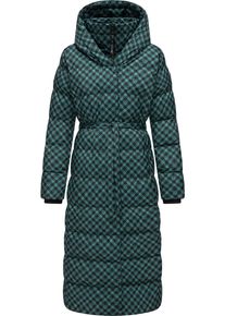 Ragwear Damen Steppmantel "Niara Long Print", blau, modisch, Gr. XL, Außenmaterial: 100% Polyester, Innenfutter: 100% Polyester, Wattierung: 100%