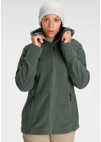 Polarino Damen Fleecejacke, grün, sportlich, Gr. 48, unifarben, Fleece, Obermaterial: 100% Polyester, Jacken, für kalte Tage, aus Fleece, sportlicher