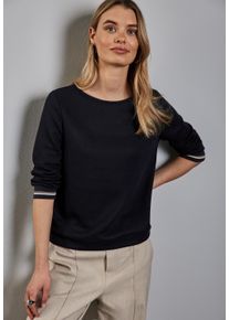 Street One Damen Rundhalspullover, lila, casual, Gr. 38, unifarben, Strick, Obermaterial: 76% Polyester, 19% Viskose, 5% Elasthan, Pullover, 3/4-Arm-