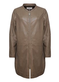Maze Damen Langjacke "42023104", braun, Gr. 48, Obermaterial: 100% Lammleder / Innenfutter: 100% Polyester / Ärmelfutter: 100% Polyester, Jacken
