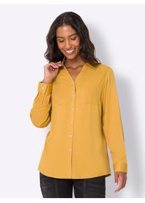 Heine Damen Hemdbluse, gelb, Gr. 40, unifarben, 100% Viskose, Blusen