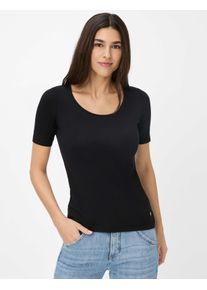 Brax Damen Kurzarmshirt "Style CORA", schwarz, Gr. 42, 47% Baumwolle, 47% Modal, 6% Elasthan, Shirts