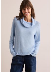 Cecil Damen Langarmshirt, blau, casual, Gr. XXL, unifarben, Stoff, 71% Viskose, 26% Polyester, 3% Elasthan, Shirts, mit Elastiksaum