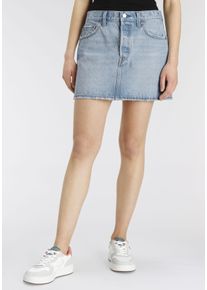 Levi's LEVI'S Damen Jeansrock "ICON SKIRT", blau, casual, Gr. 27, Denim/Jeans, Obermaterial: 100% Baumwolle, Röcke, mit Used-Effekten und ausgefransten