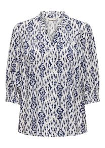 Only Damen Kurzarmbluse "ONLRAYA 3/4 SHIRT WVN NOOS"night sky aop:ocean graphic, modisch, Gr. S, bedruckt, Web, Obermaterial: 100% Viskose, Blusen