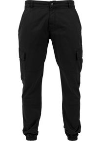 Urban Classics Herren Cargohose "Urban Classics Herren Washed Cargo Twill Jogging Pants", schwarz, Gr. 34, unifarben, 98% Baumwolle, 2% Elasthan,