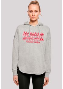 F4NT4STIC Damen Kapuzenpullover "Stranger Things Flames Netflix TV Series", grau, casual, Gr. XL, Obermaterial: 100% Baumwolle, Pullover, Premium