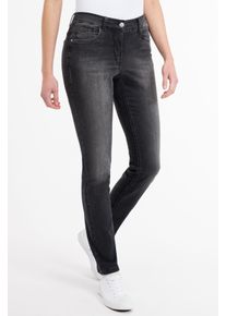 Recover Pants Damen 5-Pocket-Jeans "Ramona", schwarz, casual, Gr. 46, unifarben, 97% Baumwolle;3% Elasthan, Jeans, mit Stickerei auf den Gesäßtaschen
