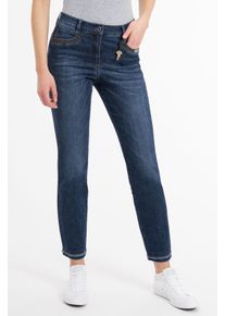 Recover Pants Damen 5-Pocket-Jeans "Ronja", blau, casual, Gr. 40, unifarben, 97% Baumwolle;3% Elasthan, Jeans, mit ausgefallenen Details