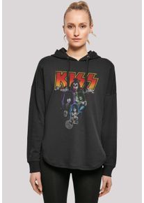 F4NT4STIC Damen Sweatshirt "Kiss Rock Music Band Neon Band", schwarz, casual, Gr. L, Obermaterial: 100% Baumwolle, Sweatshirts, Premium Qualität,