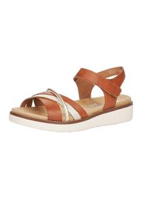 Remonte Damen Riemchensandale, Gr. 36, braun, Lederimitat, sportlich, Schuhe, Keilabsatz, Sommerschuh, Sandalette mit herausnehmbarer Softeinlage