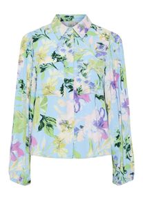 Y.A.S Damen Hemdbluse "YASASINA LS SHIRT S. NOOS"clear sky aop:alicca, modisch, Gr. 38, bedruckt, Web, Obermaterial: 100% Viskose, Blusen