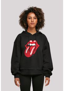 F4NT4STIC Damen Kapuzenpullover "The Rolling Stones Classic Zunge", schwarz, casual, Gr. M, Obermaterial: 100% Baumwolle, Pullover, Print