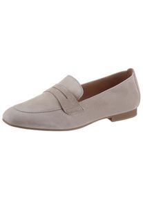 Gabor Damen Loafer, Gr. 35, grau, Ziegenveloursleder, unifarben, klassisch, Schuhe, Slipper,Businessschuh mit dezentem Blockabsatz
