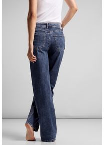 Street One Damen Loose-fit-Jeans, blau, casual, Gr. 25, unifarben, Jeans, 82% Baumwolle, 15% Polyester, 3% Elasthan, Jeans, mit Wide Legs