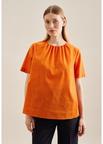 Seidensticker Damen Shirtbluse "Schwarze Rose", orange, Gr. 44, unifarben, 100% Baumwolle, Blusen, Kurzarm Rundhals Uni