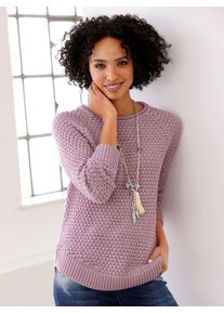 Heine Damen Rundhalspullover "Pullover", lila, Gr. 48, unifarben, 100% Polyacryl, Pullover