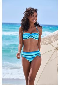 s.Oliver Damen Bügel-Bandeau-Bikini-Top "Fun", blau, Gr. 36, gestreift, Recycling-Polyamid, Bikini-Oberteile, im trendigen Streifen-Design