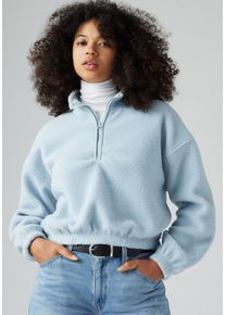 Levi's LEVI'S Damen Troyer "DELTA 1/4 ZIP", grau, casual, Gr. XS, Fleece, Obermaterial: 100% Polyester, Pullover